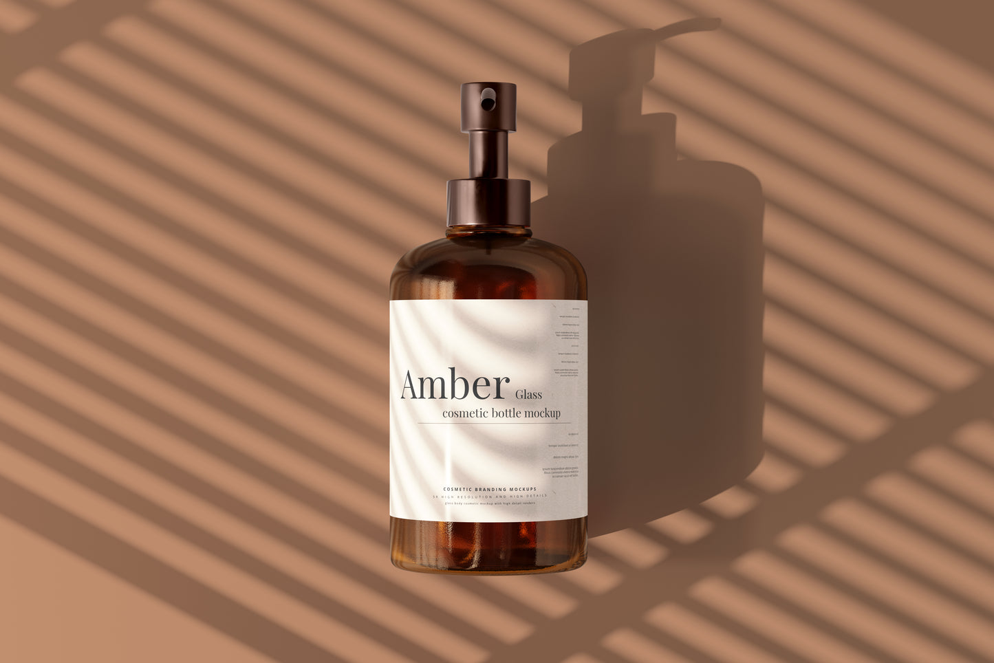 Amber Glass Pump Bottle Mockups