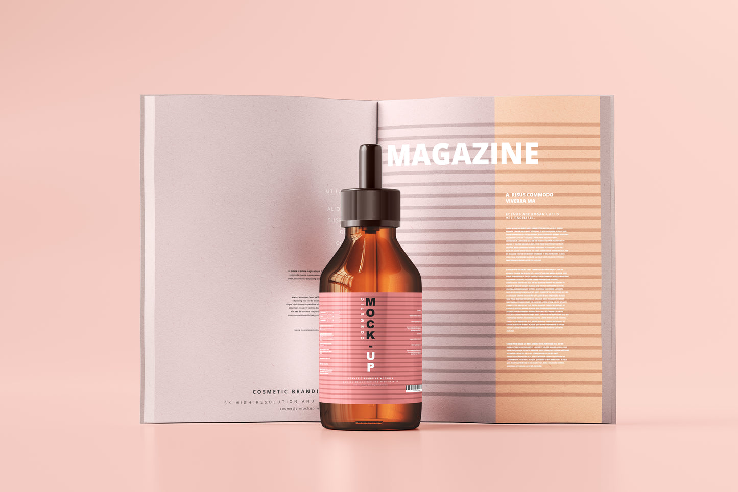 Amber Glass Dropper Bottle Mockups