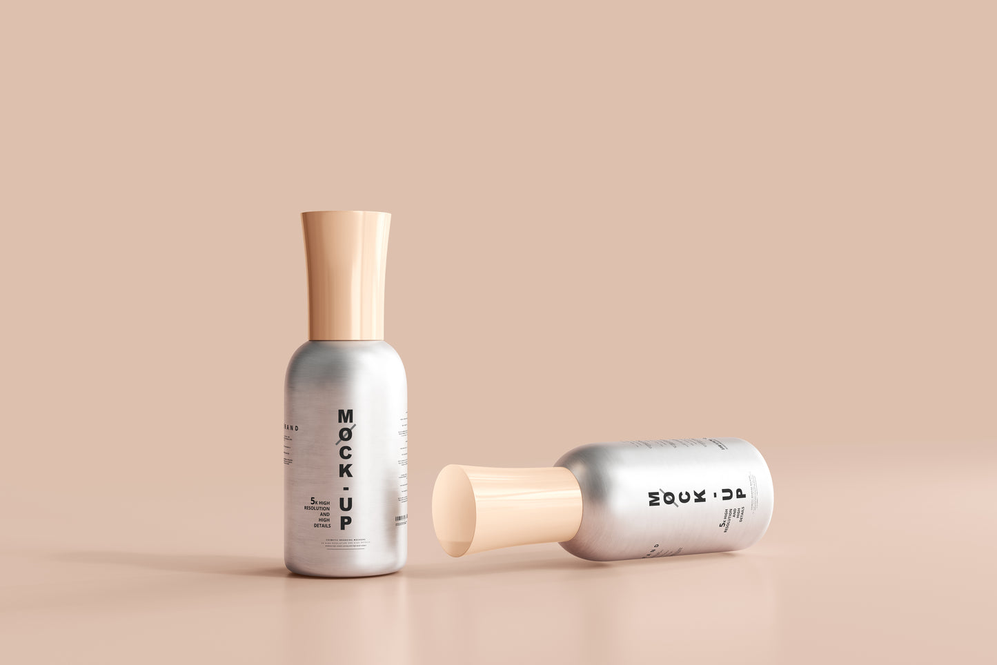 Aluminum Body Nail Polish Bottle Mockup