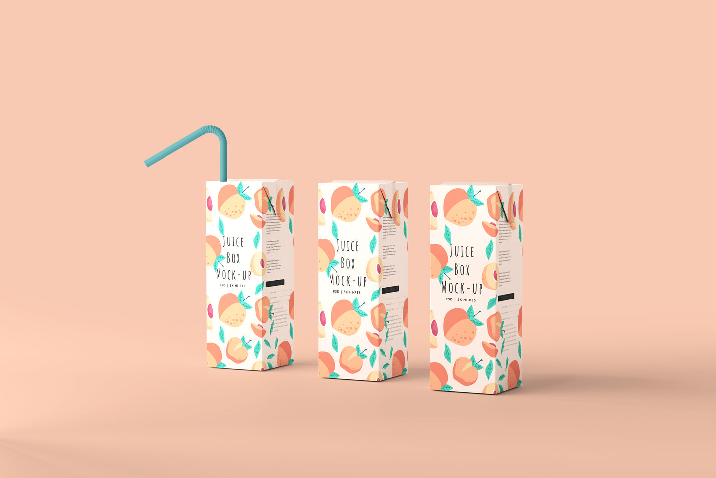 Juice Packet Carton Box Mockup