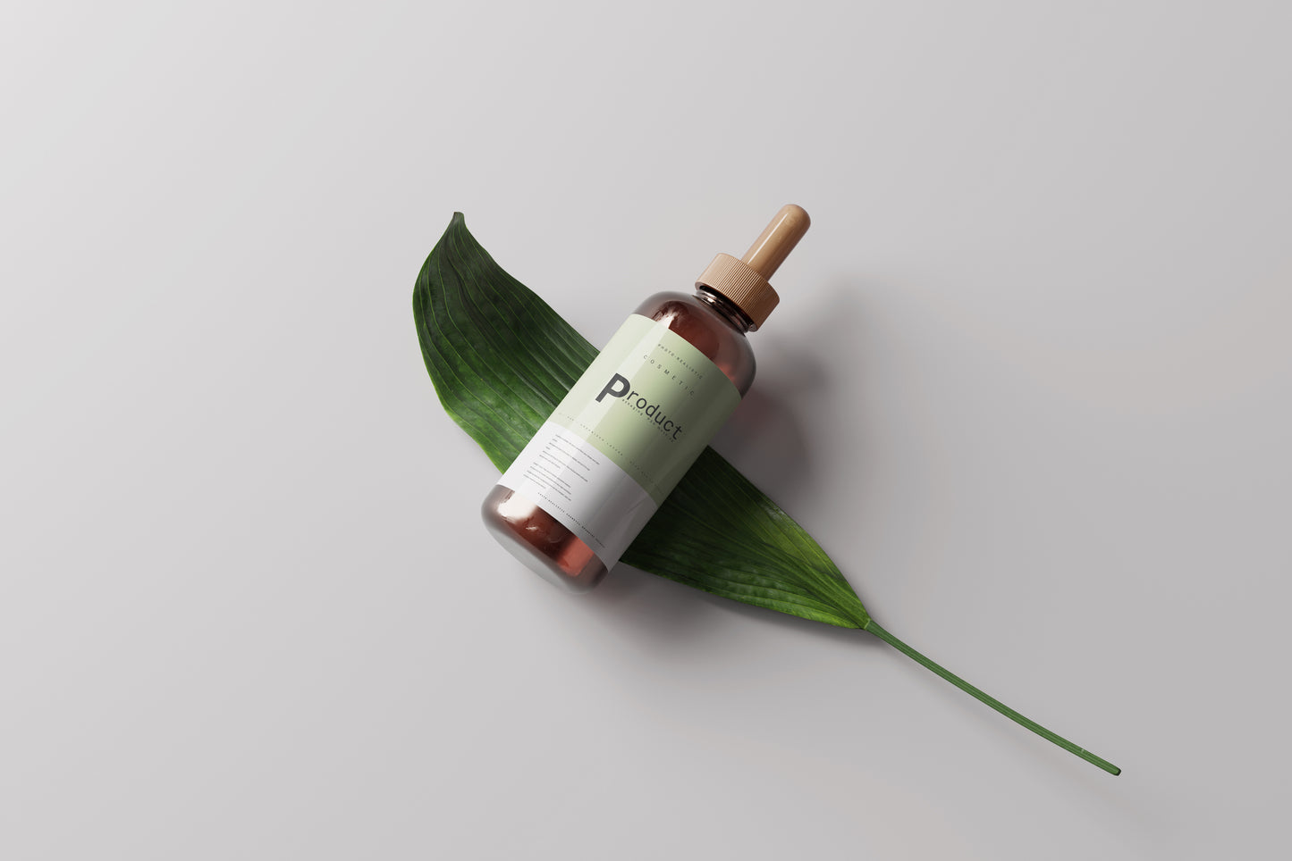 Amber Glass Dropper Bottle Mockup