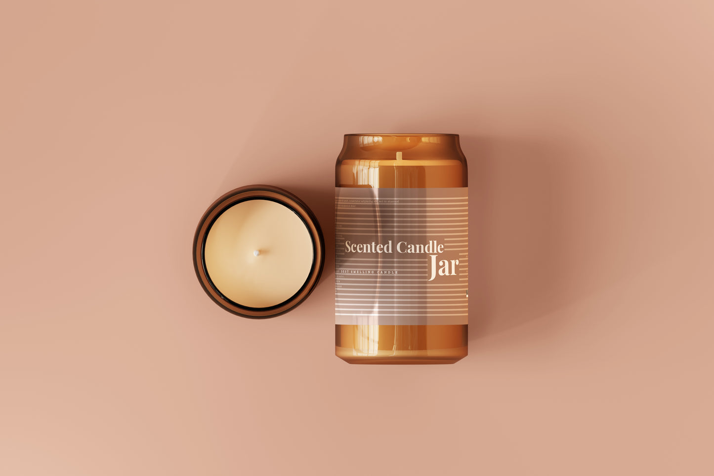 Amber Glass Candle Jar Mockups