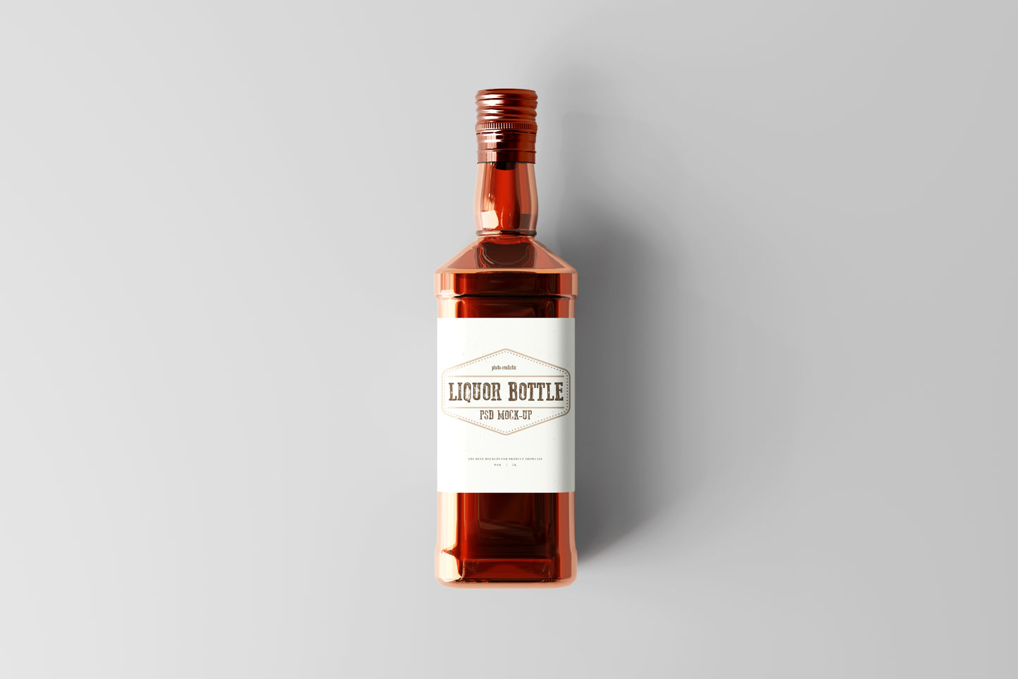 Square Hard Liquor Bottle Mockups