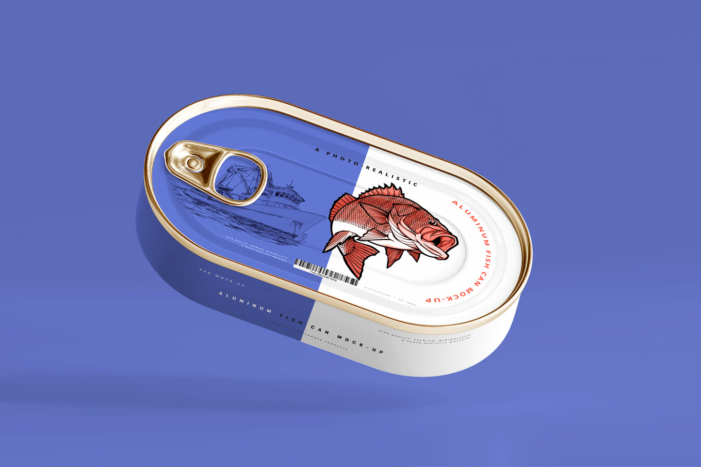 Aluminum Fish Can Mockup