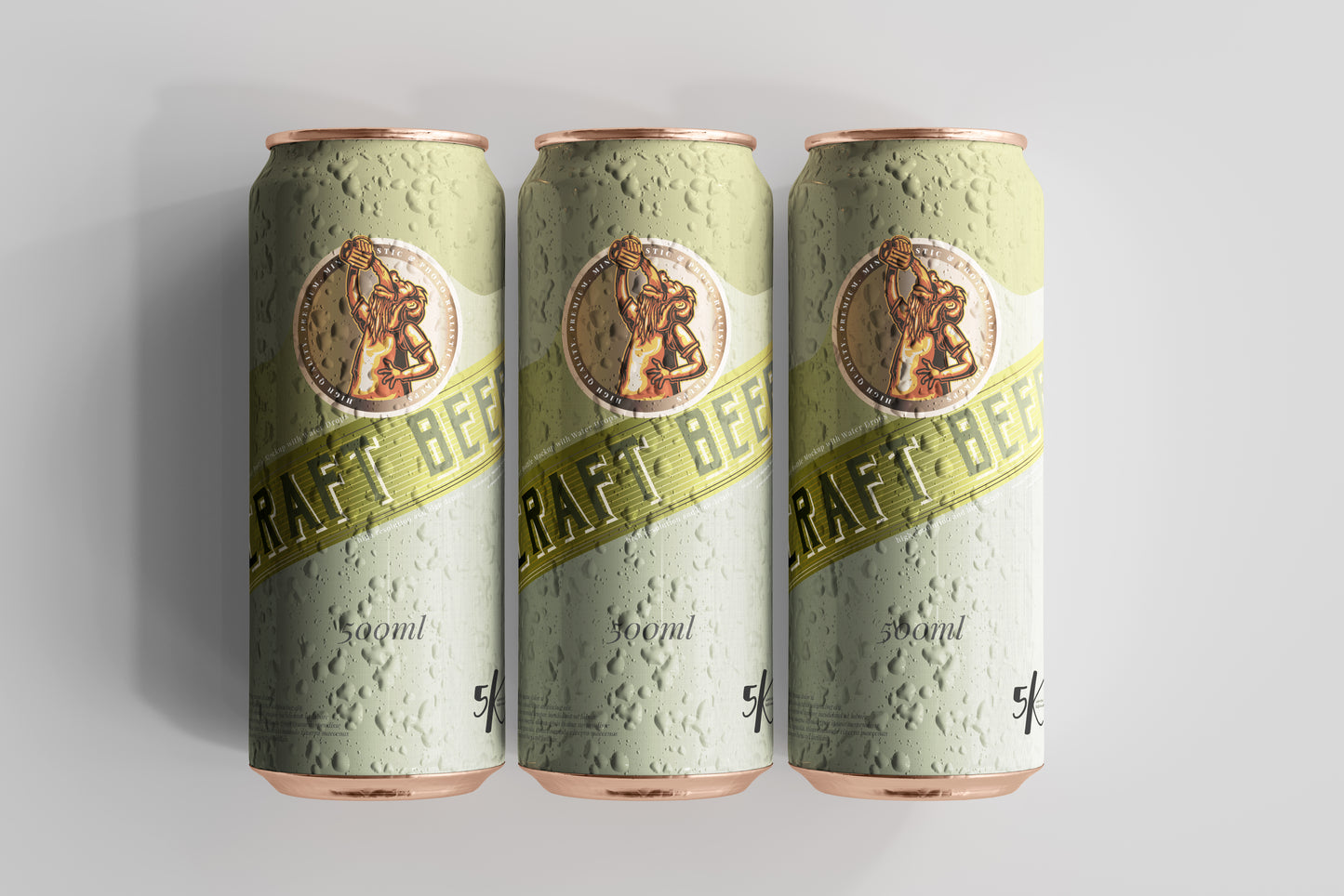 Large Sleek Beer Can Mockup with Condensation Effect