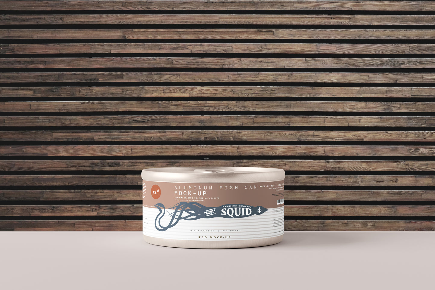 Easy Open Small Aluminum Food Can Mockup