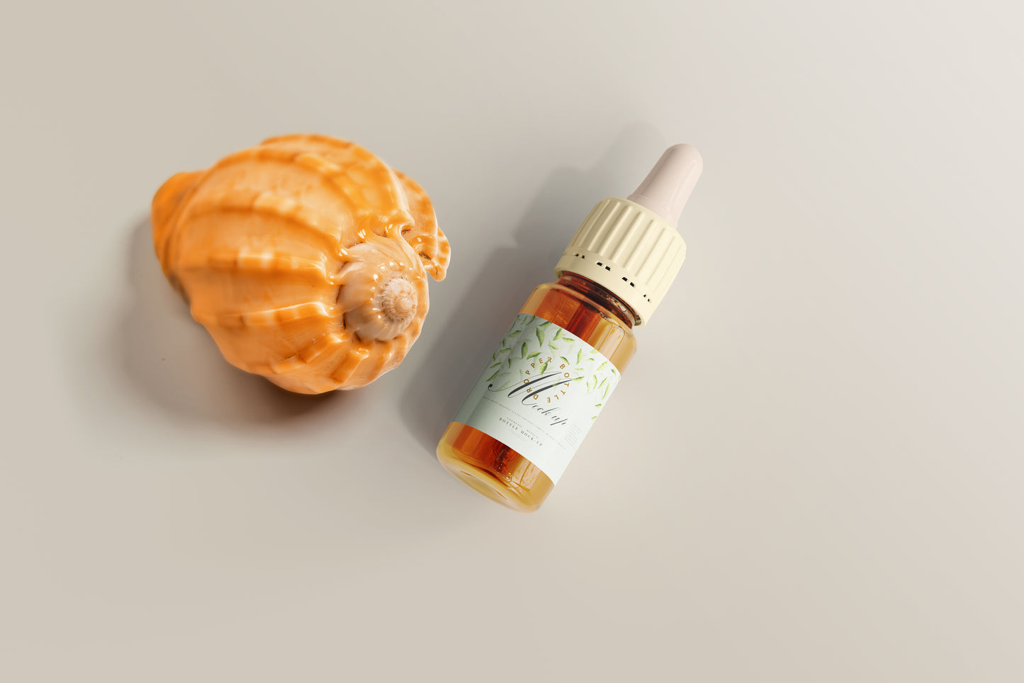Amber Glass Dropper Bottle Mockup