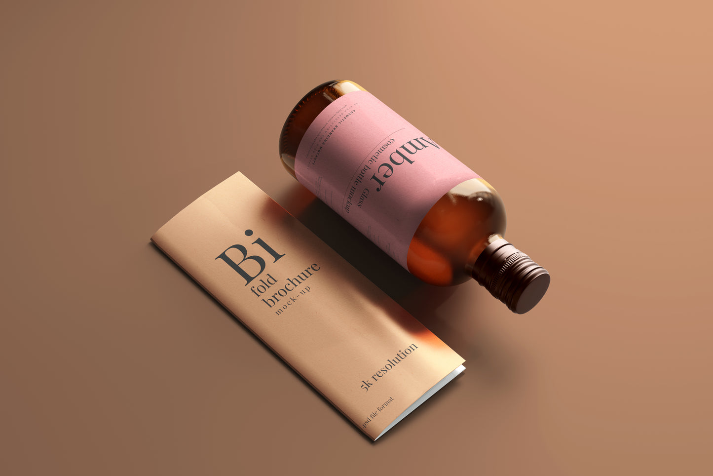 Amber Glass Bottle Mockups