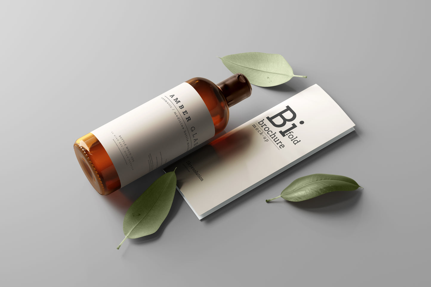 Amber Glass Bottle Mockups