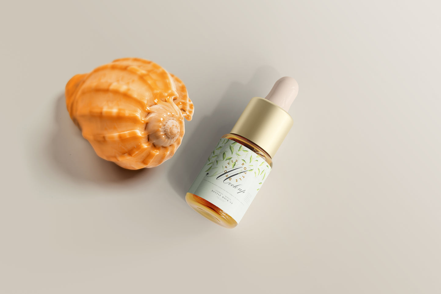 Amber Glass Dropper Bottle Mockup