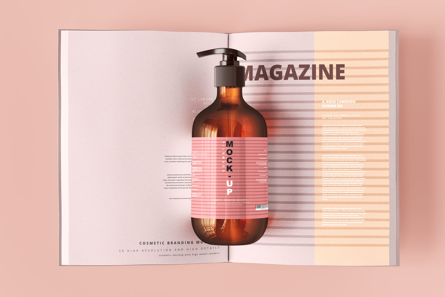 Amber Glass Pump Bottle Mockups