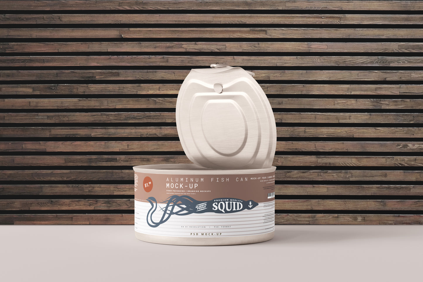 Easy Open Small Aluminum Food Can Mockup