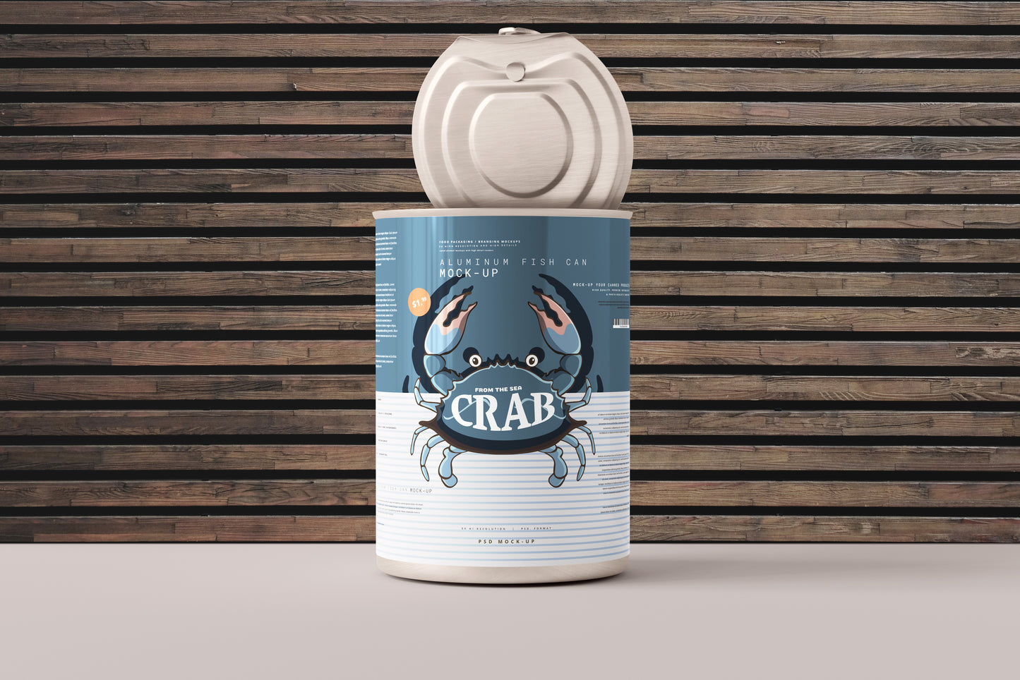 Easy Open Large Food Can Mockup