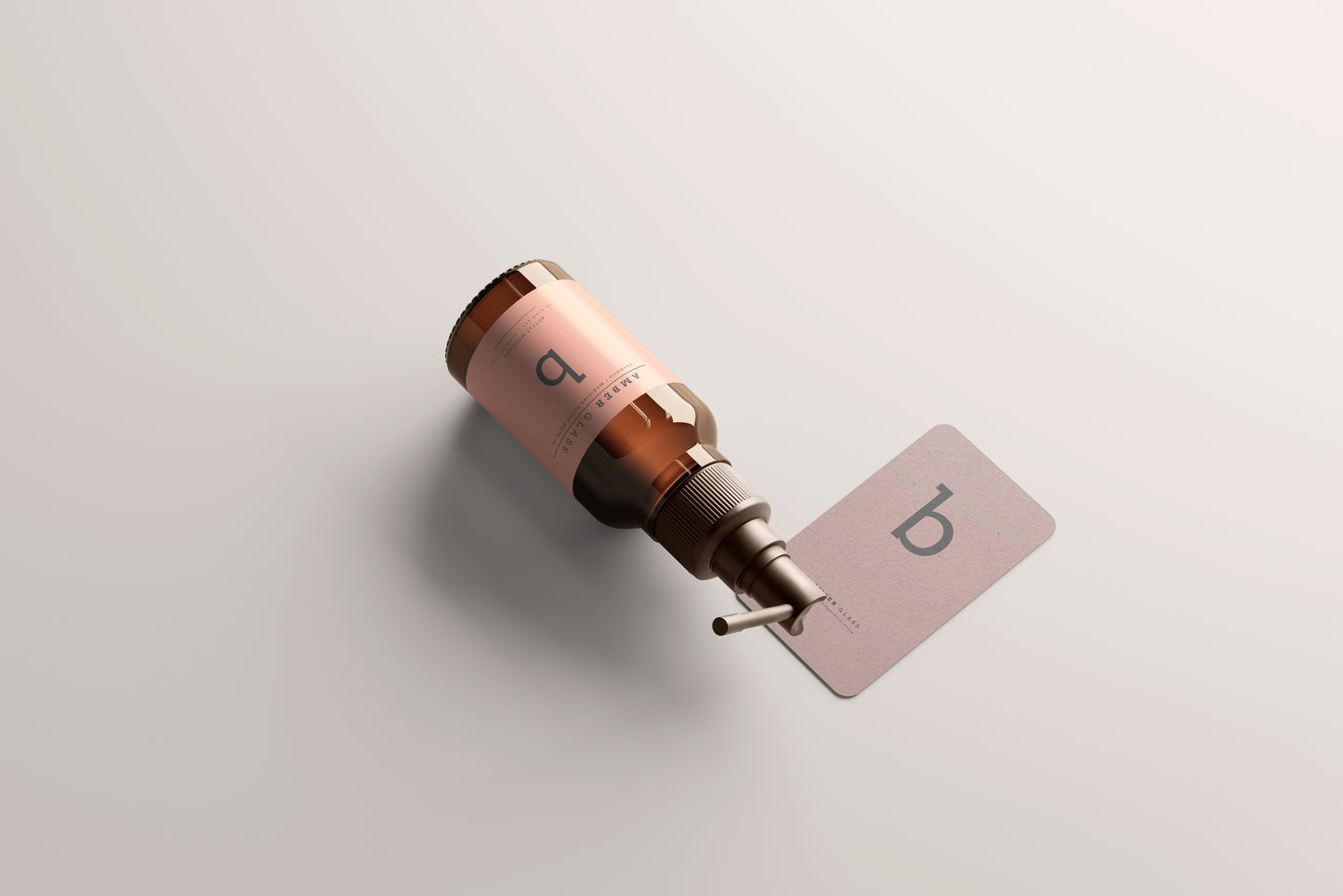 Amber Glass Throat Spray Bottle Mockups