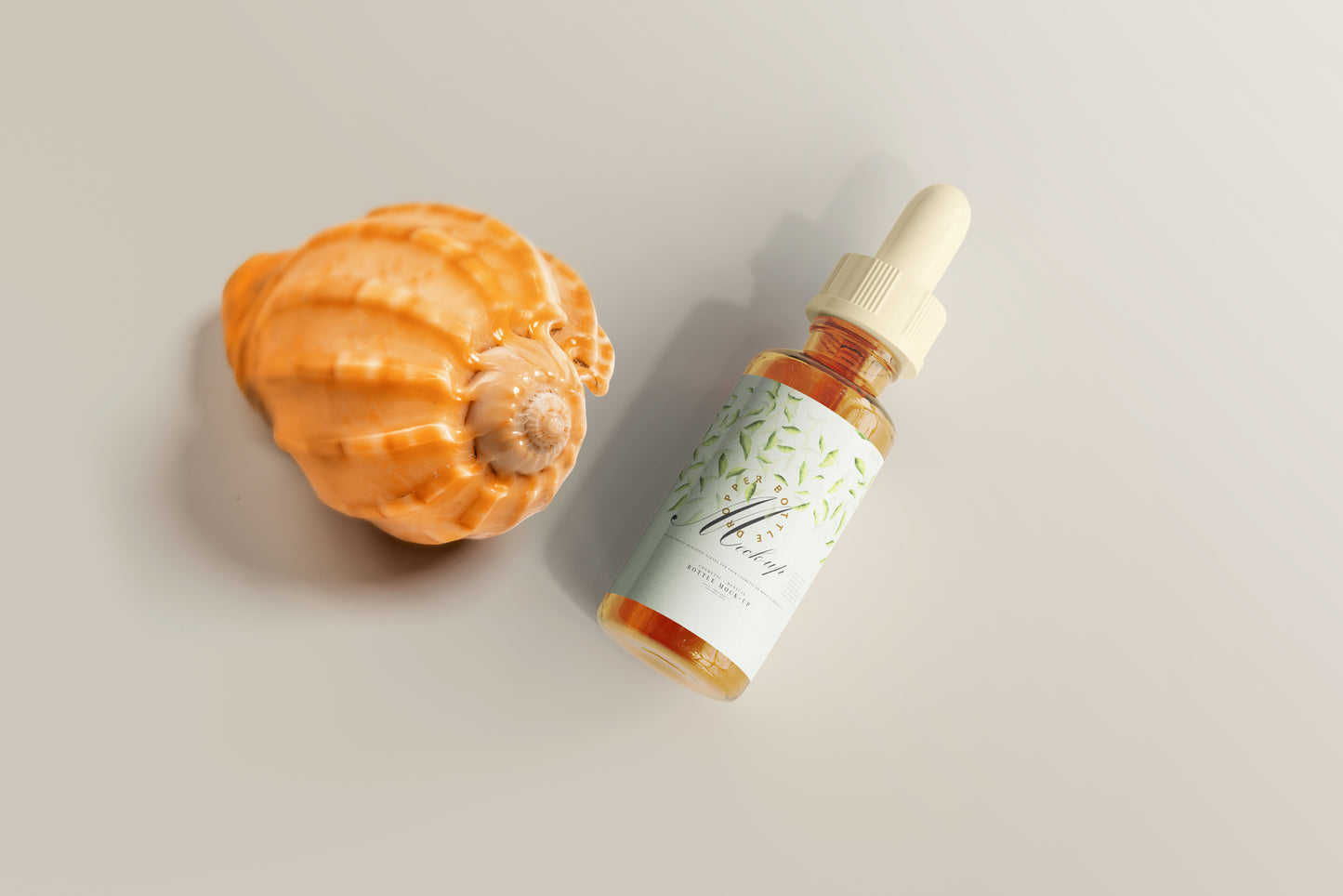 Amber Glass Dropper Bottle Mockup