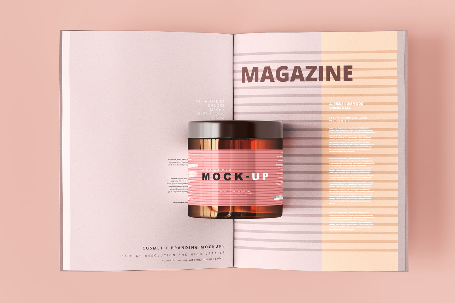 Amber Glass Cosmetic Jar Mockups