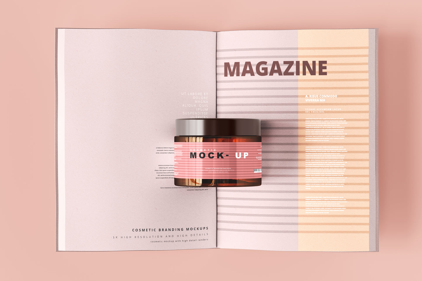 Amber Glass Cosmetic Jar Mockups