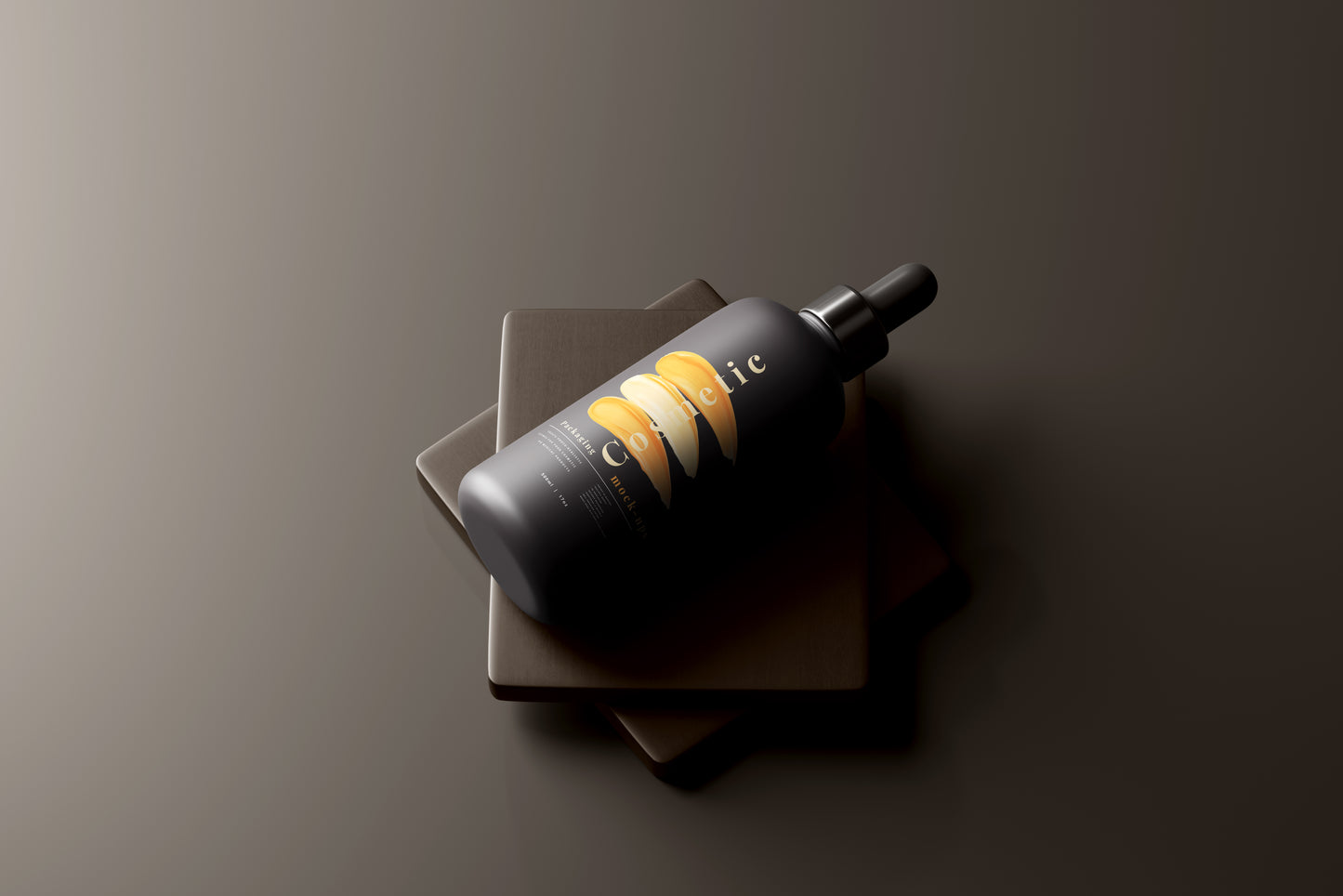 Dark Color Plastic Dropper or Serum Bottle Mockup