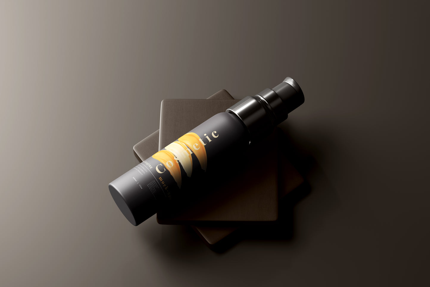 Dark Color Plastic Spray Bottle Mockup