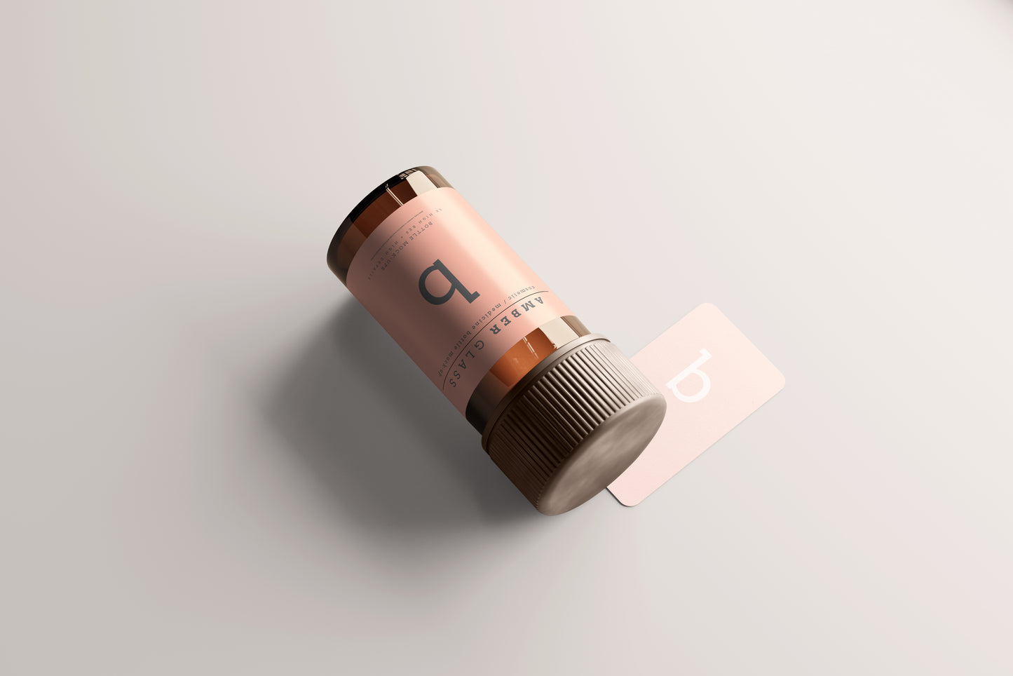 Amber Glass Bottle Mockup