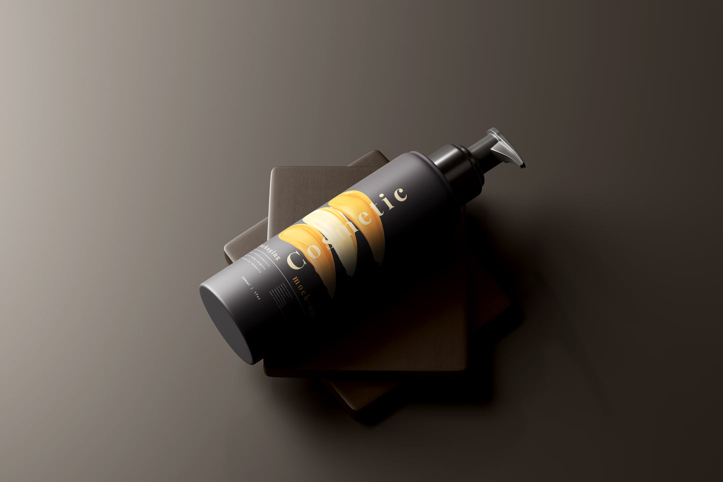 Dark Color Plastic Pump Dispenser Bottle Mockup
