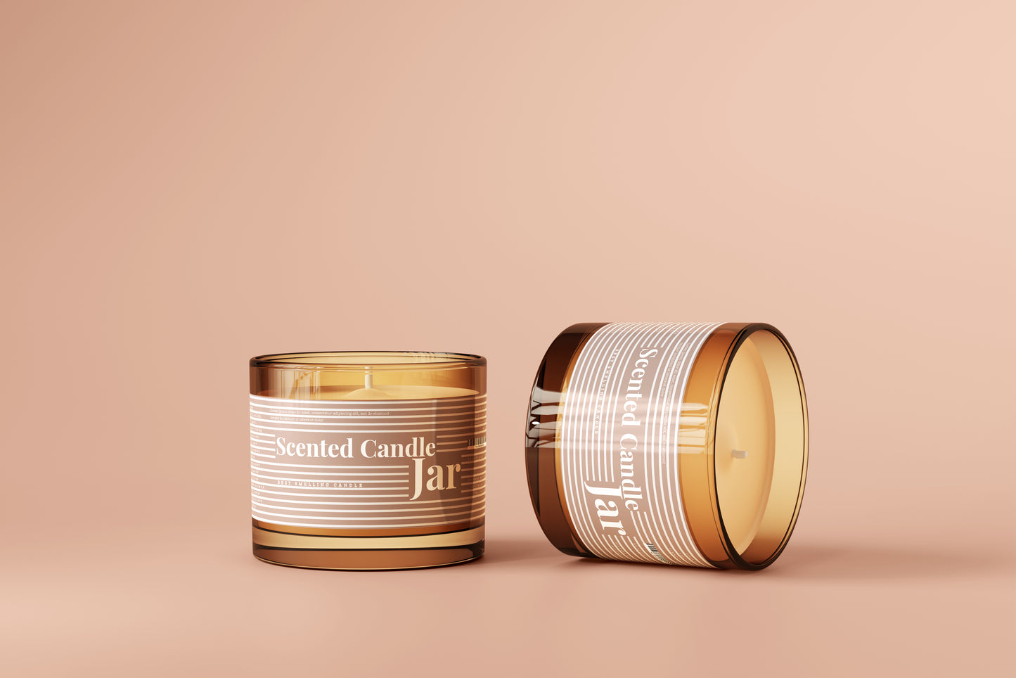 Amber Glass Candle Jar Mockups
