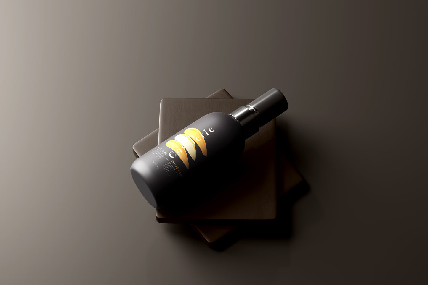 Dark Color Plastic Spray Bottle Mockup