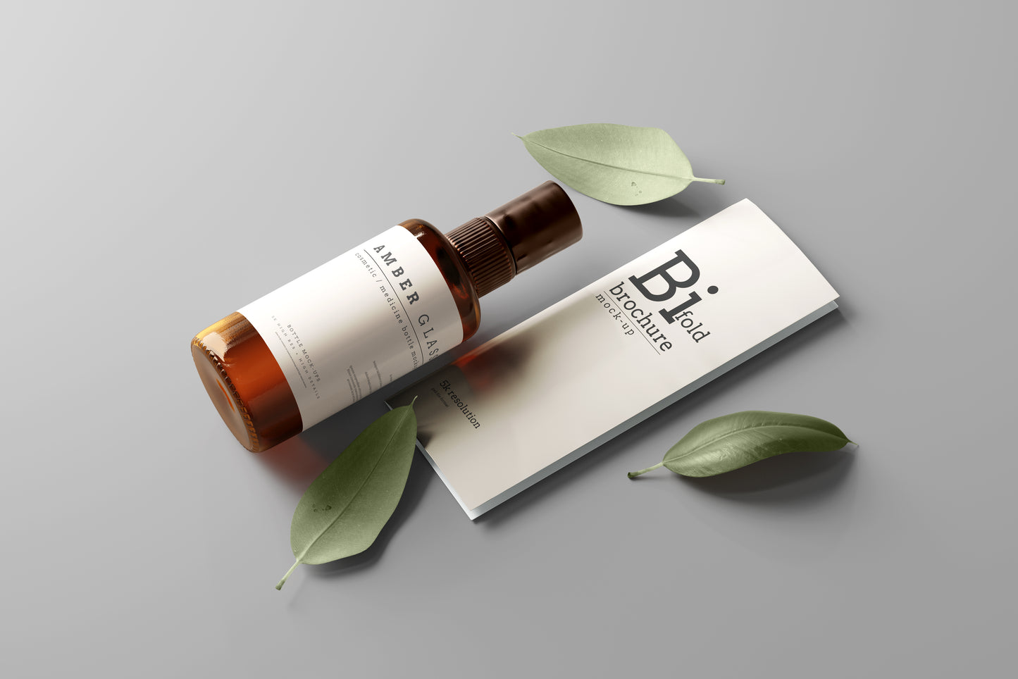 Amber Glass Spray Bottle Mockups