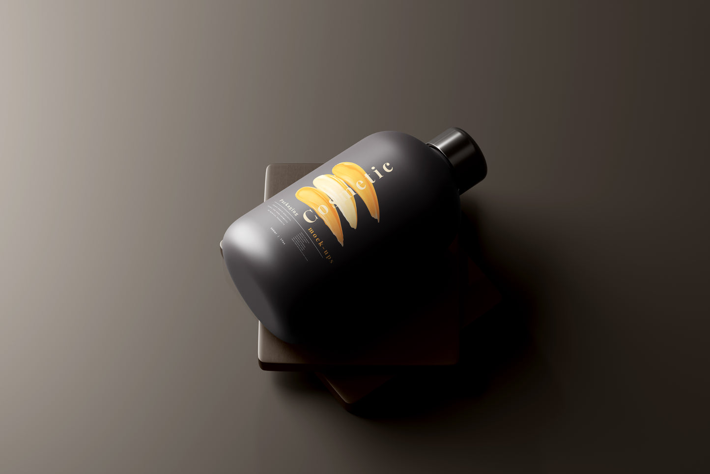 Dark Color Plastic Cosmetic Packaging Bottle Mockup