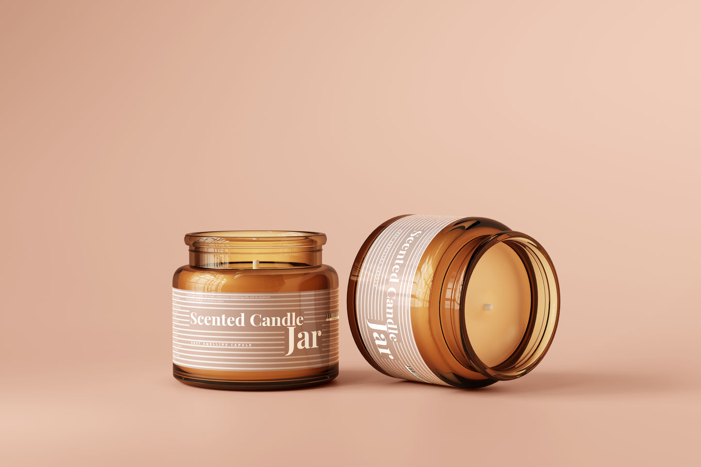 Amber Glass Candle Jar Mockups