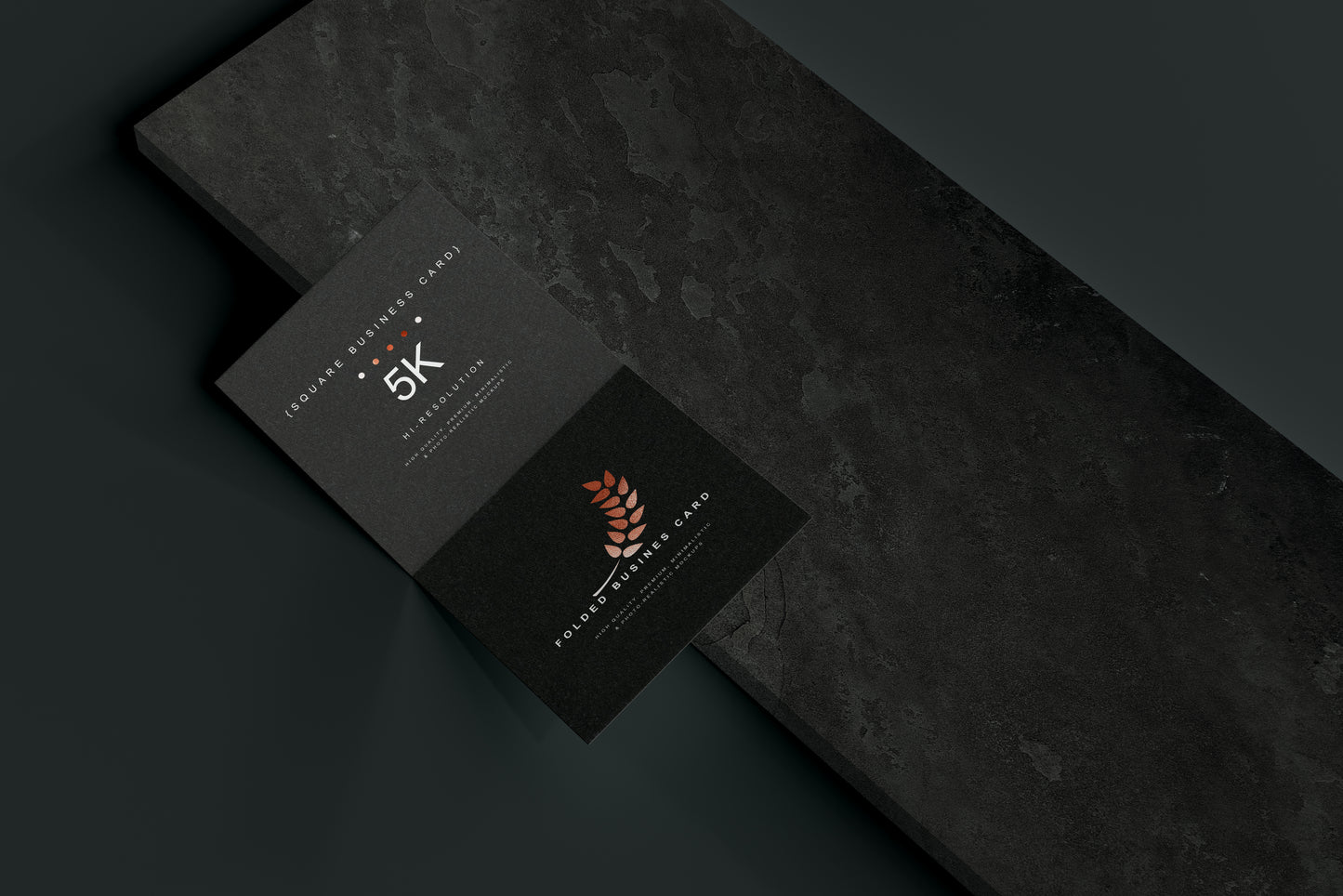 Square Folded Business Card Mockups