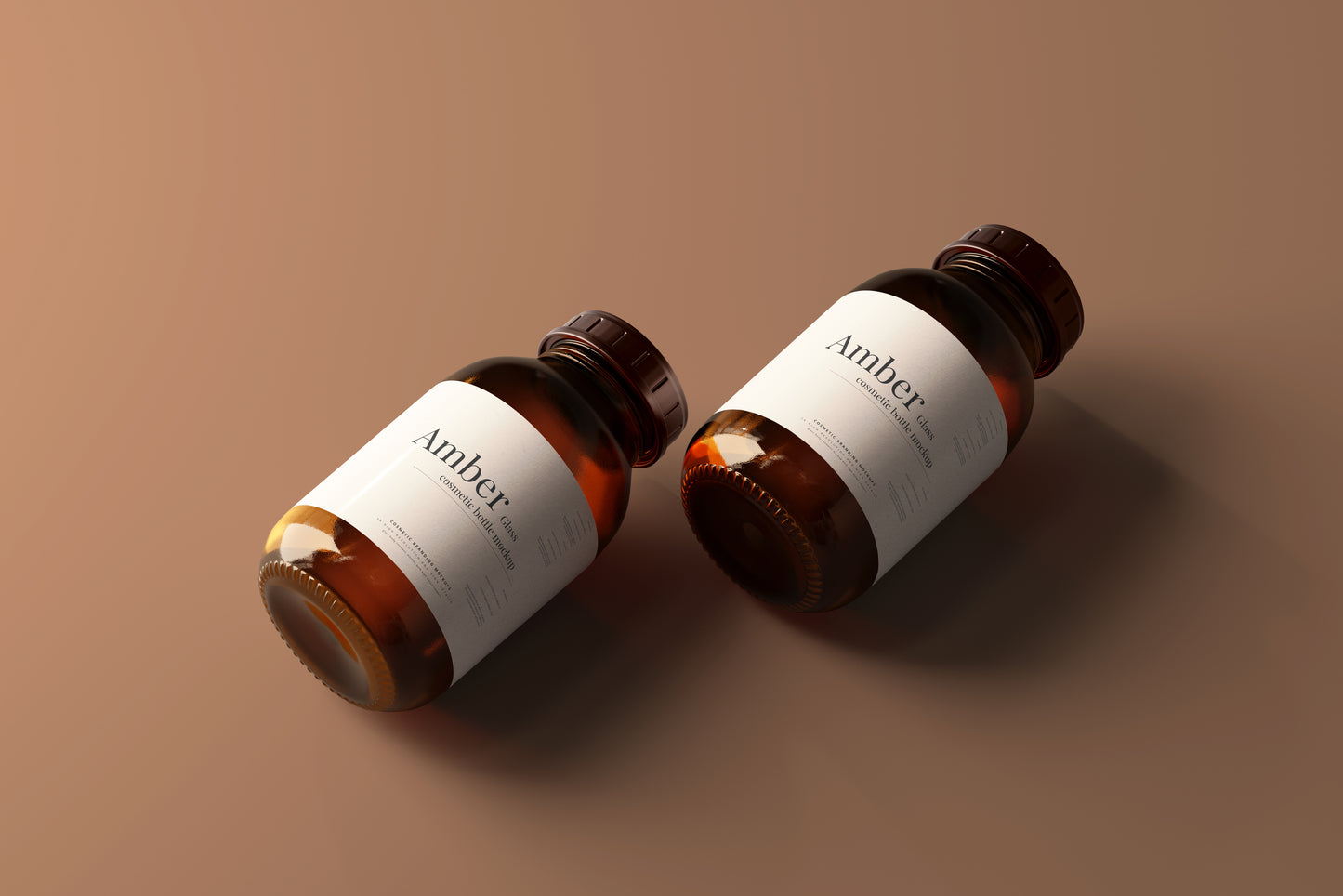 Amber Glass Bottle Mockup