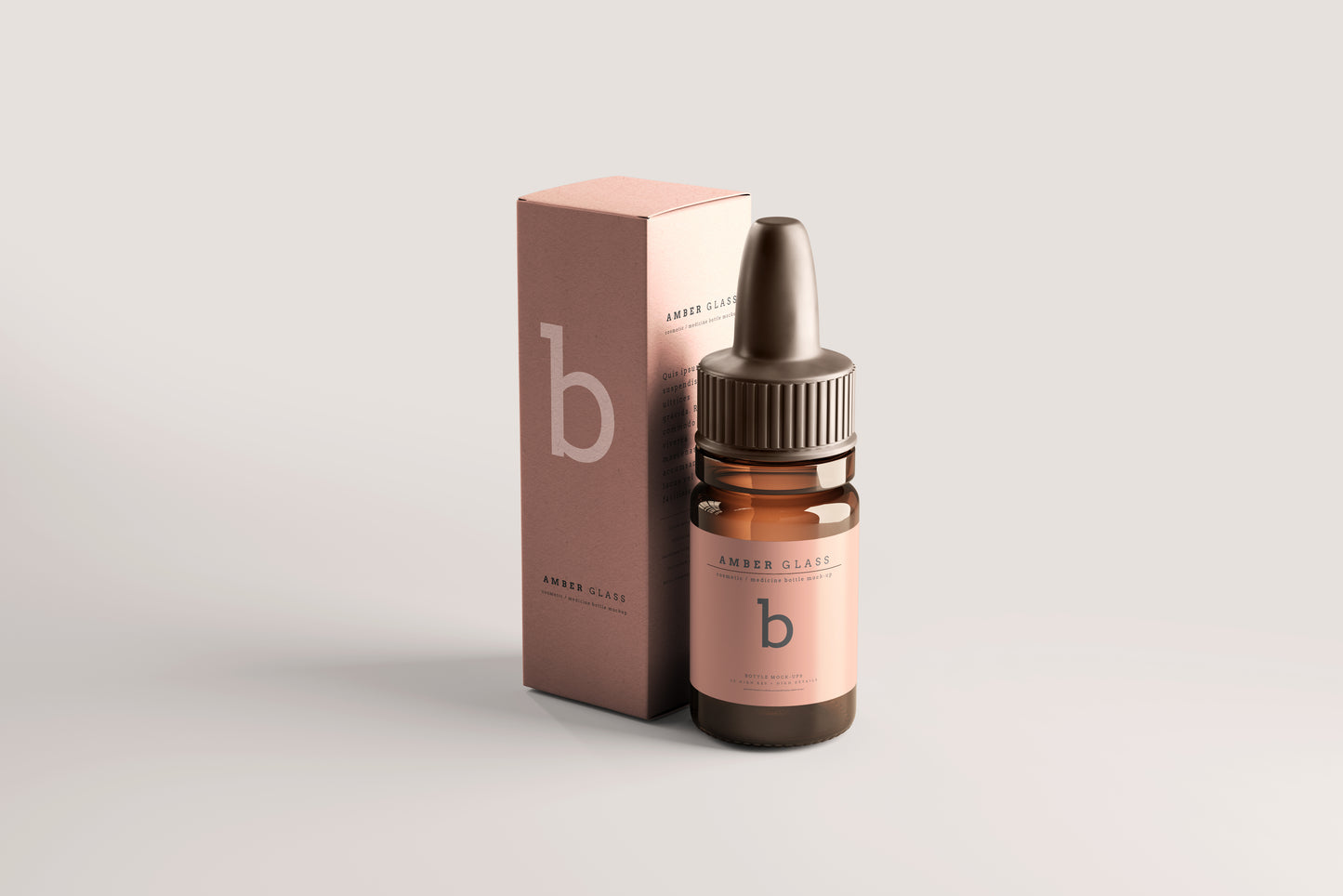 Amber Glass Dropper Bottle Mockups