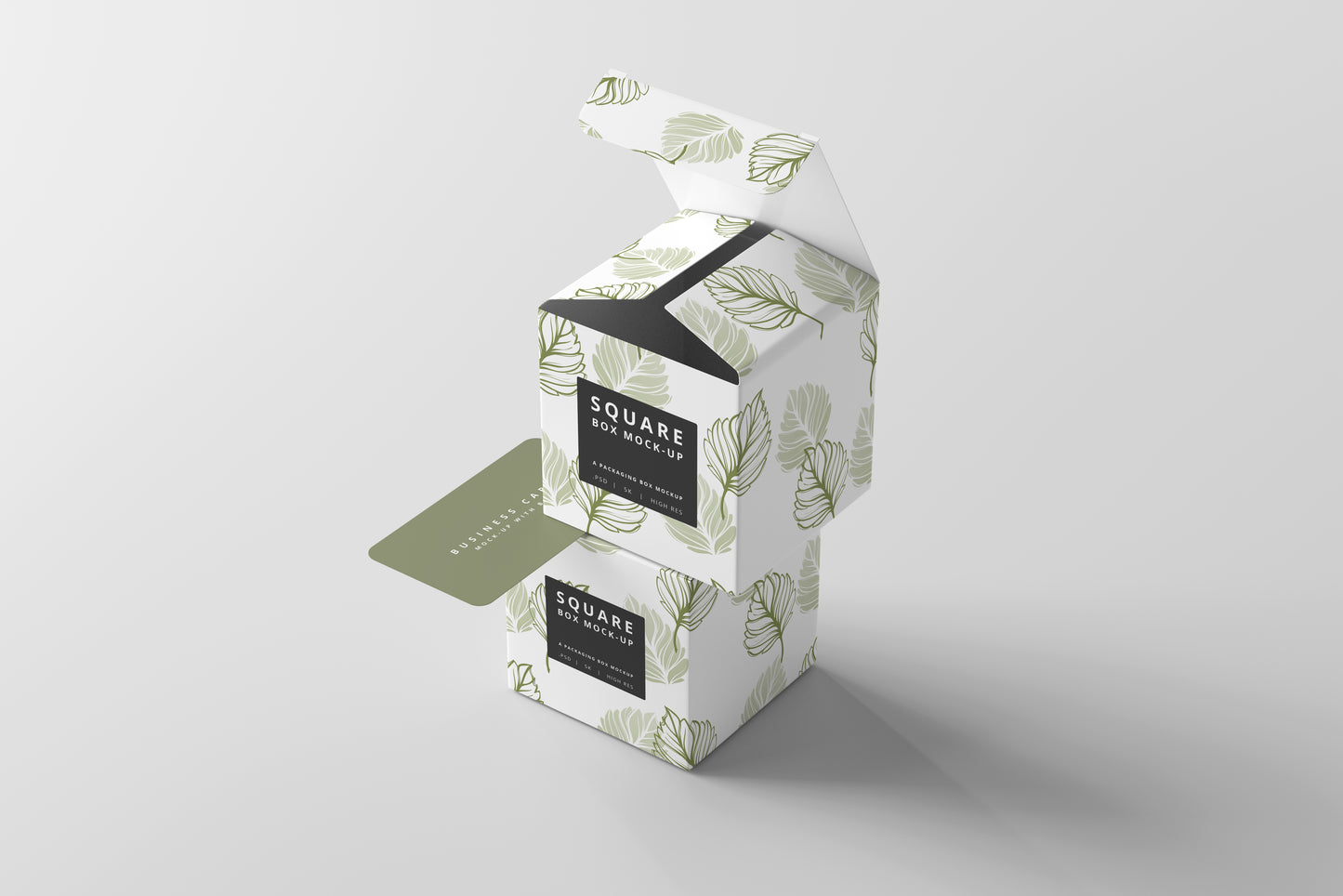 Square Product Packaging Box Mockups