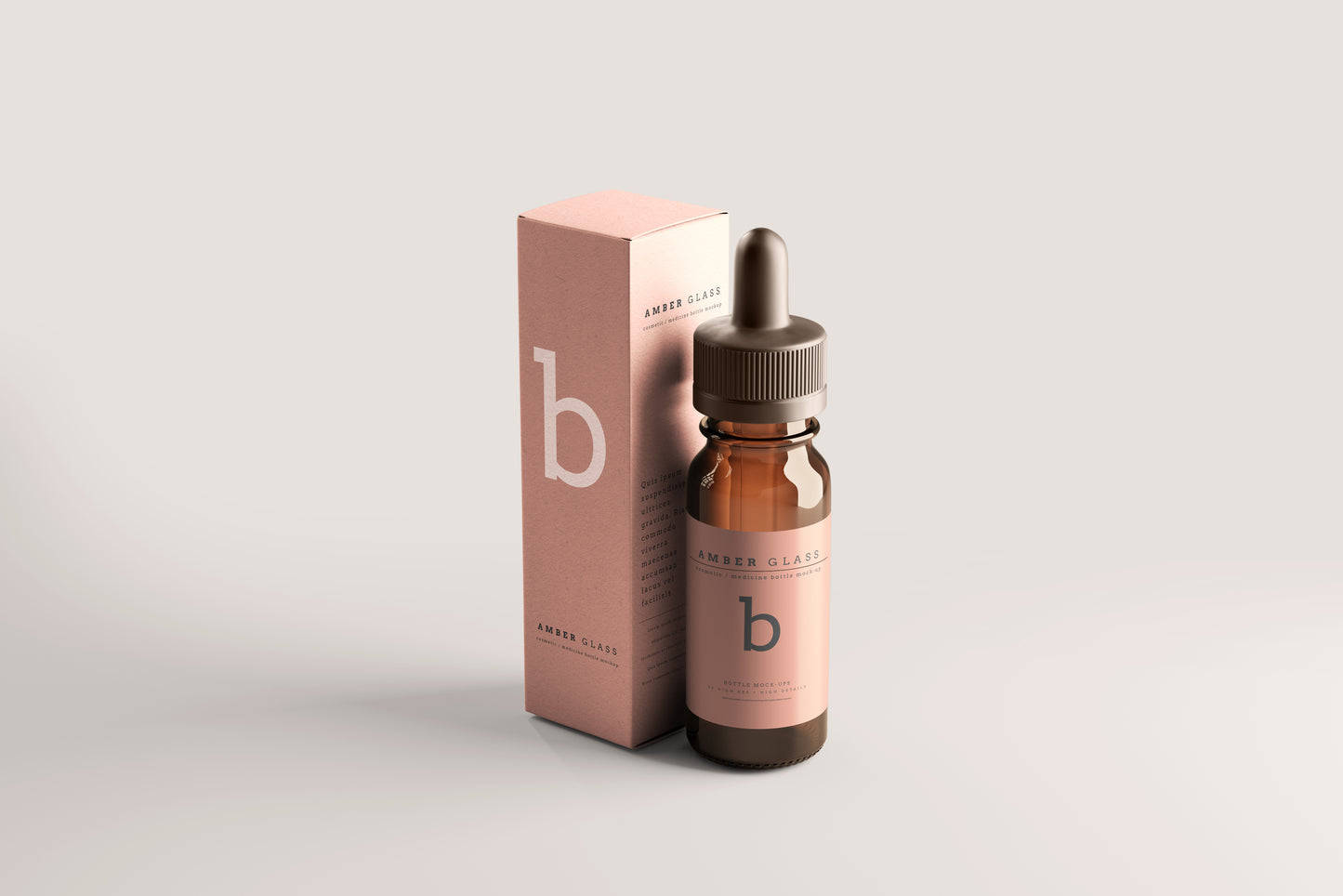 Amber Glass Dropper Bottle Mockups