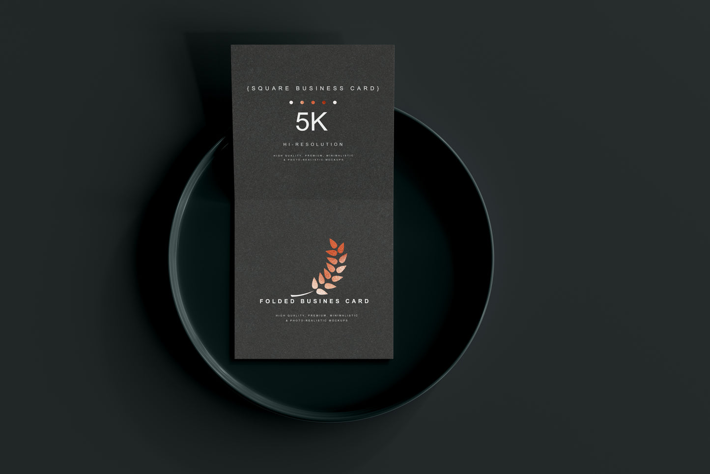 Square Folded Business Card Mockups