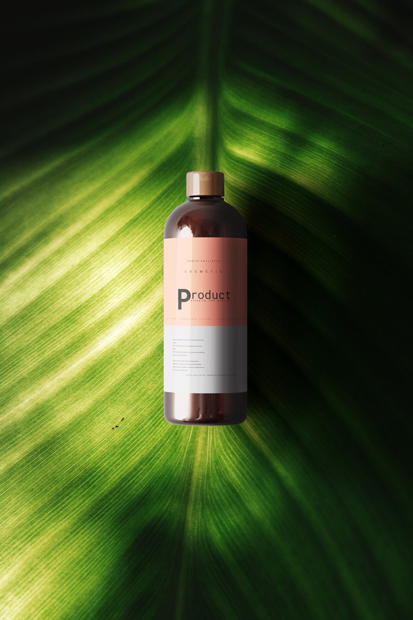 Amber Glass Bottle Mockup