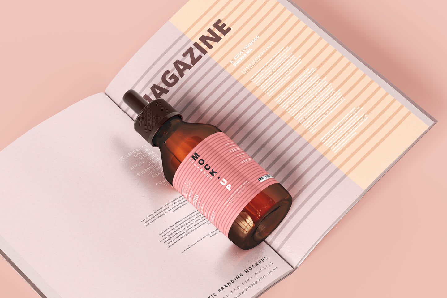 Amber Glass Dropper Bottle Mockups