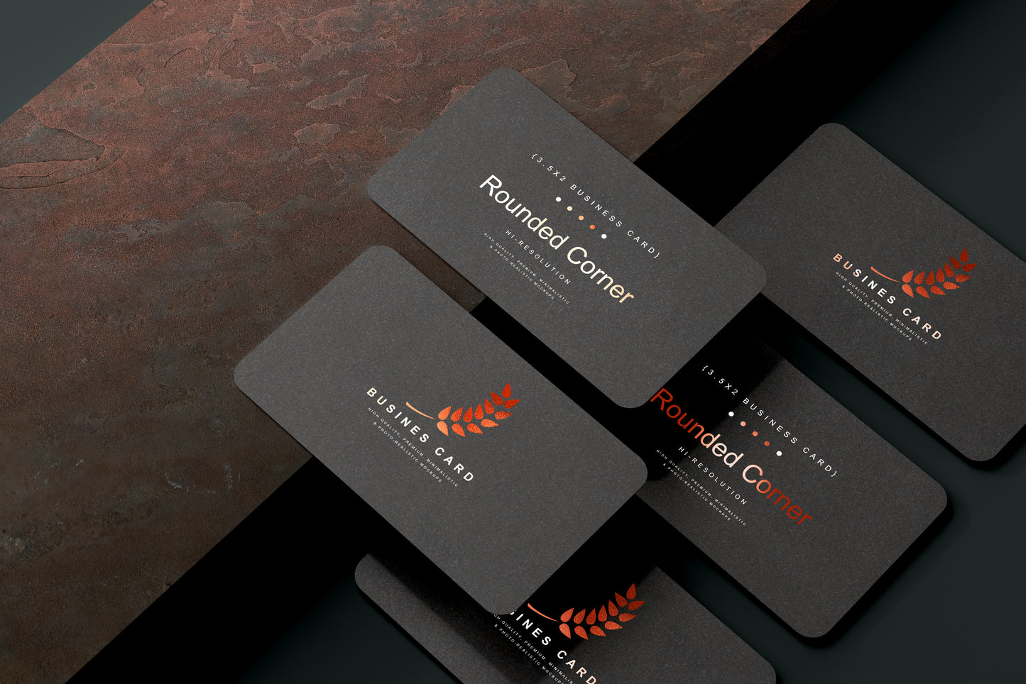 Rounded Corner Business Card Mockups