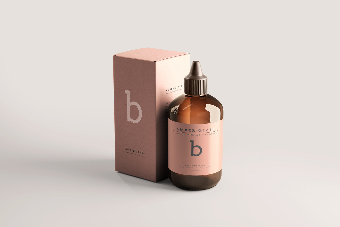 Amber Glass Bottle Mockups