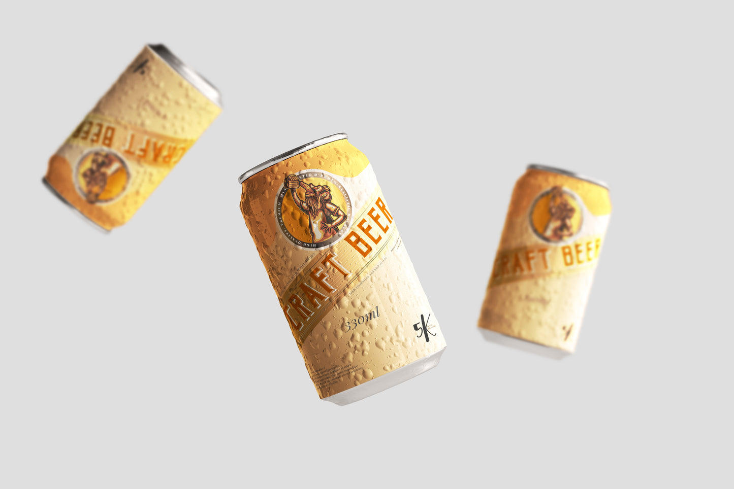 Standard Size Beer Can Mockup with Condensation Effect