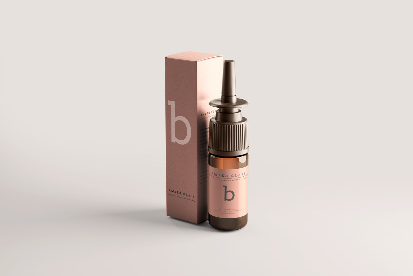 Amber Glass Nasal Spray Bottle Mockups