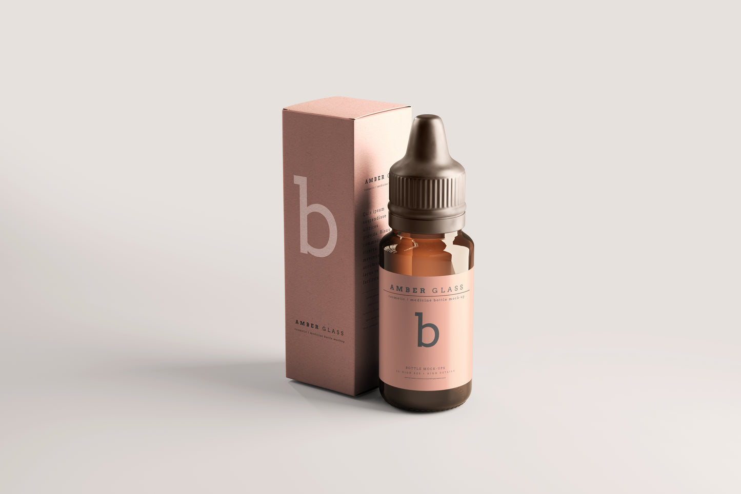 Amber Glass Dropper Bottle Mockups