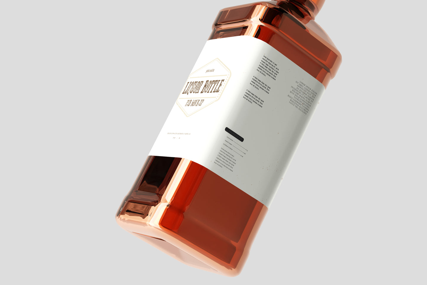 Square Hard Liquor Bottle Mockups