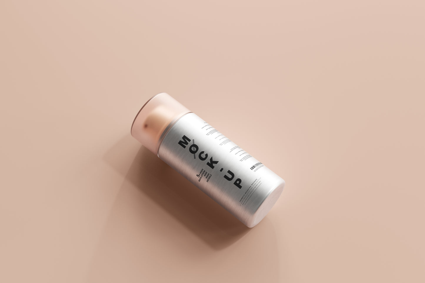 Aluminum Body Cosmetic Pump Bottle Mockup