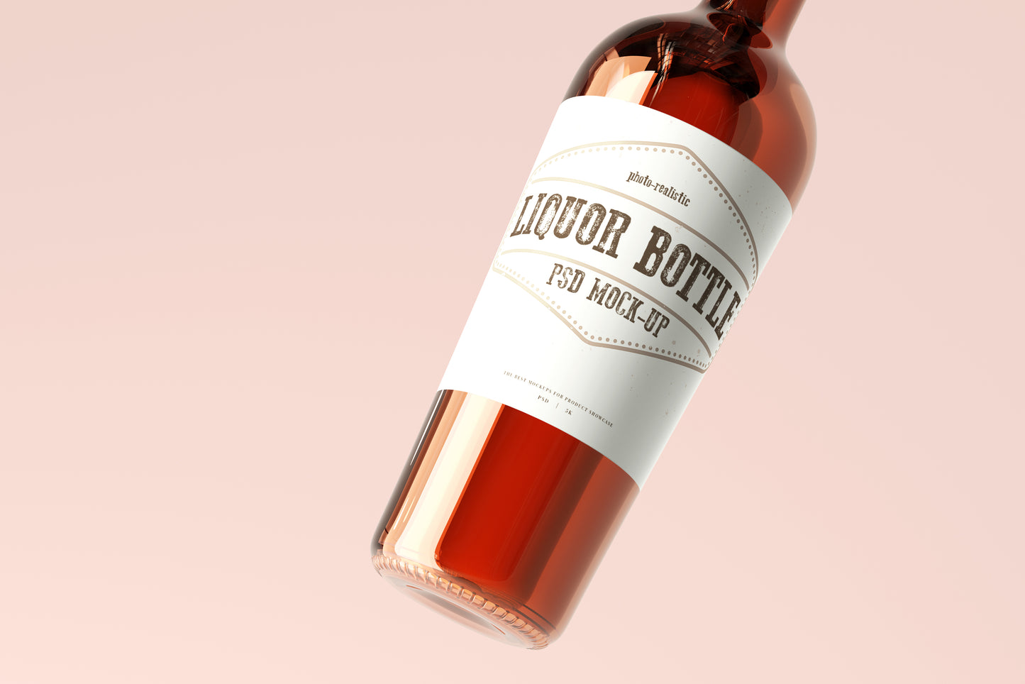 Round Hard Liquor Bottle Mockups