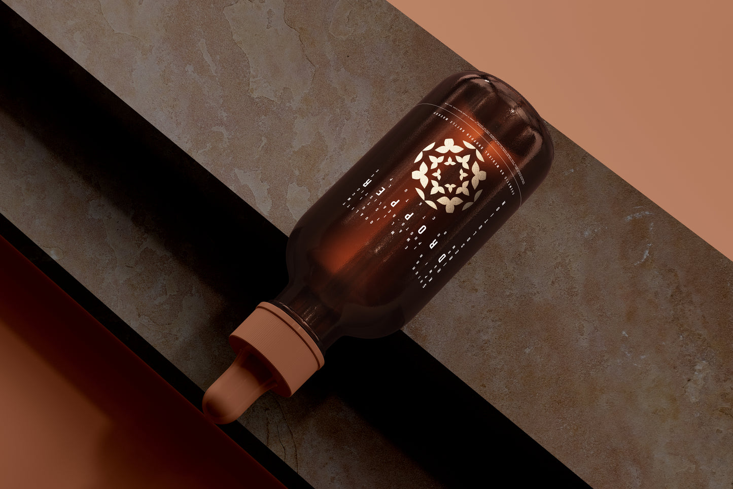 Amber Glass Dropper Bottle Mockup