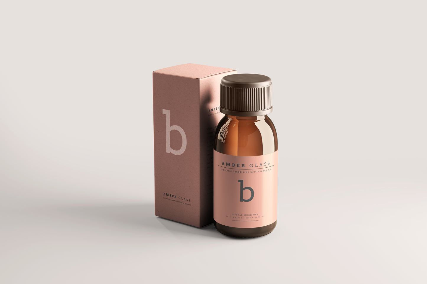 Amber Glass Bottle Mockups