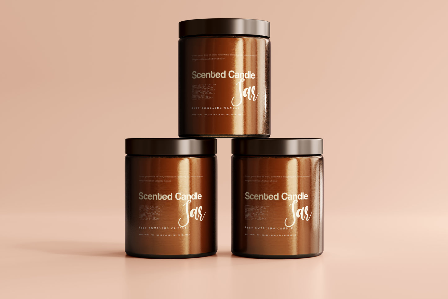 Amber Glass Candle Jar Mockup
