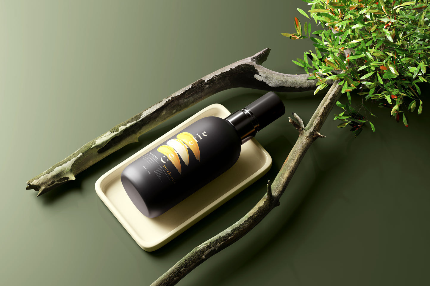 Dark Color Plastic Spray Bottle Mockup